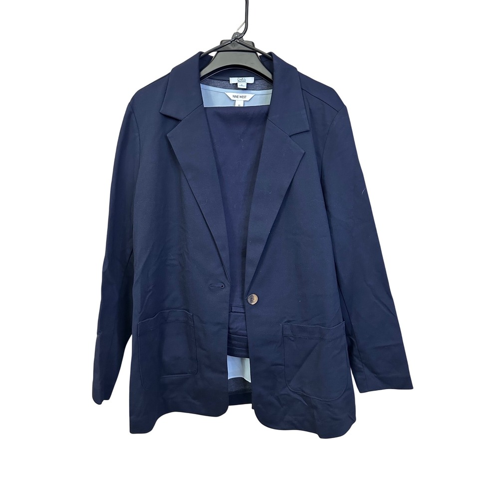 Nine West Croft & Barrow Women's XL Blazer Suit Set & Tank‎ Top Set Blue NWT